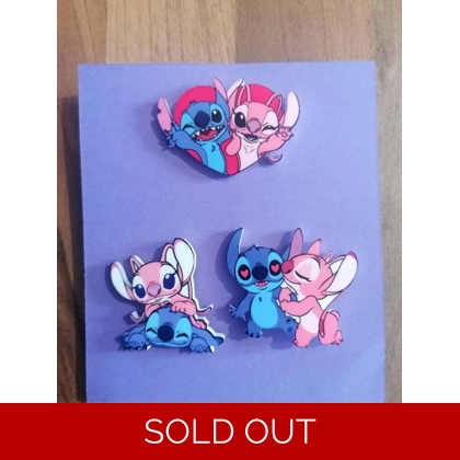 Disney Lilo & Stitch - Stitch & Angel 3 Piece Badge Set